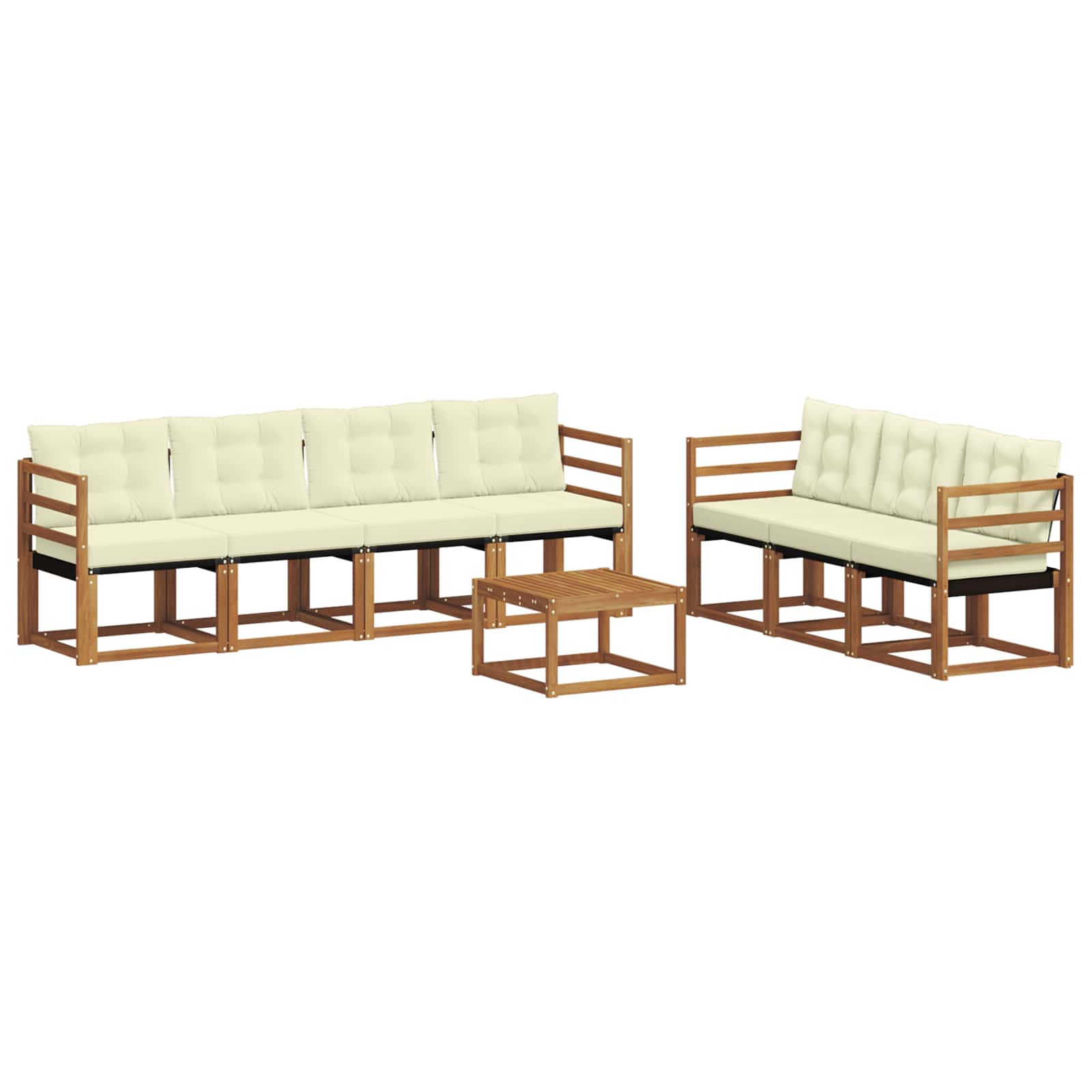 Outdoor-Sofagarnitur mit Kissen 8 pcs Natur und Creme