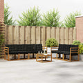 Outdoor-Sofagarnitur mit Kissen 8 pcs Natürlich und Schwarz