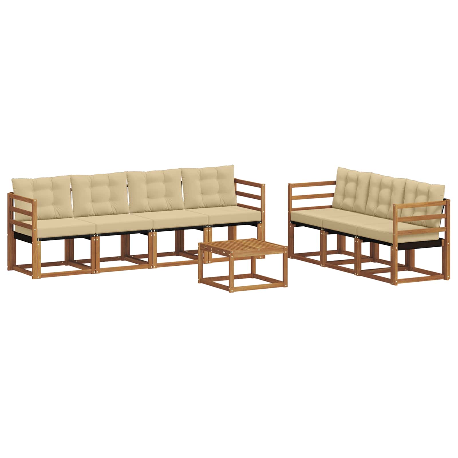 Outdoor-Sofagarnitur mit Kissen 8 pcs Natur und Beige