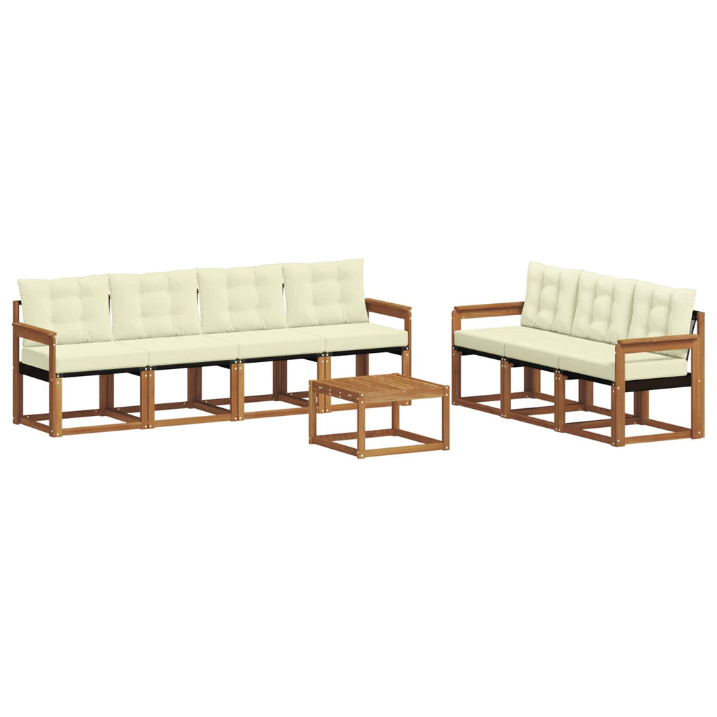 Outdoor-Sofagarnitur mit Kissen 8 pcs Natur und Creme
