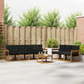 Outdoor-Sofagarnitur mit Kissen 8 pcs Natürlich und Schwarz