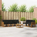 Outdoor-Sofagarnitur mit Kissen 8 pcs Natürlich und Schwarz