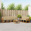 Outdoor-Sofagarnitur mit Kissen 8 pcs Natur und Beige