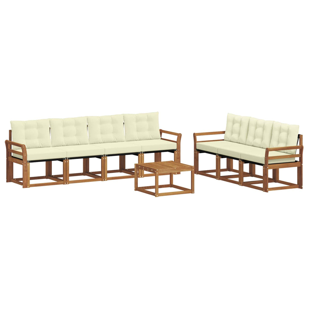 Outdoor-Sofagarnitur mit Kissen 8 pcs Natur und Creme