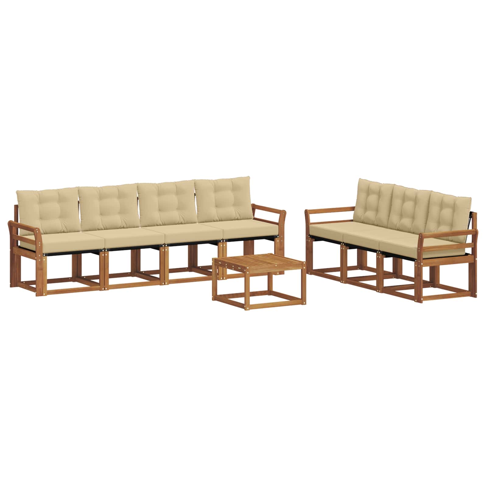 Outdoor-Sofagarnitur mit Kissen 8 pcs Natur und Beige