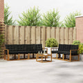 Outdoor-Sofagarnitur mit Kissen 8 pcs Natürlich und Schwarz