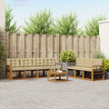Outdoor-Sofagarnitur mit Kissen 8 pcs Natur und Beige