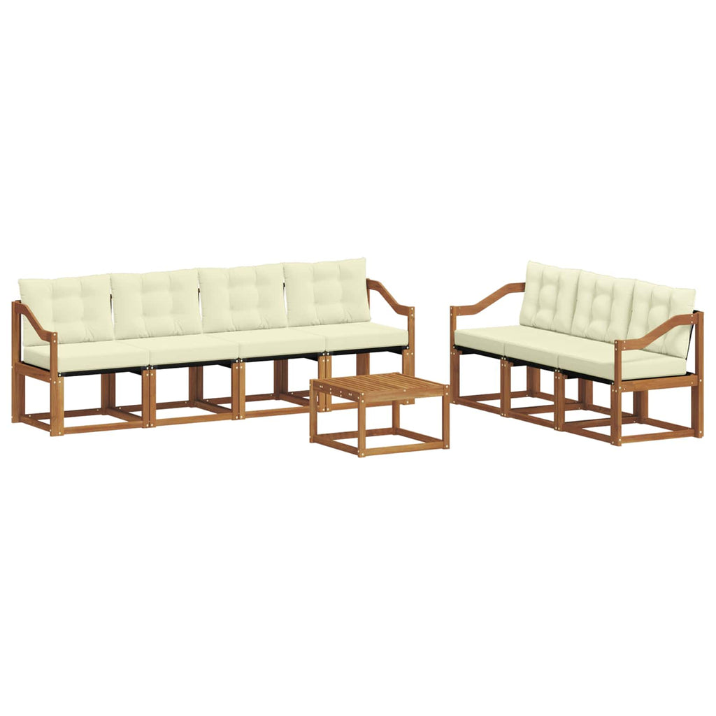 Outdoor-Sofagarnitur mit Kissen 8 pcs Natur und Creme