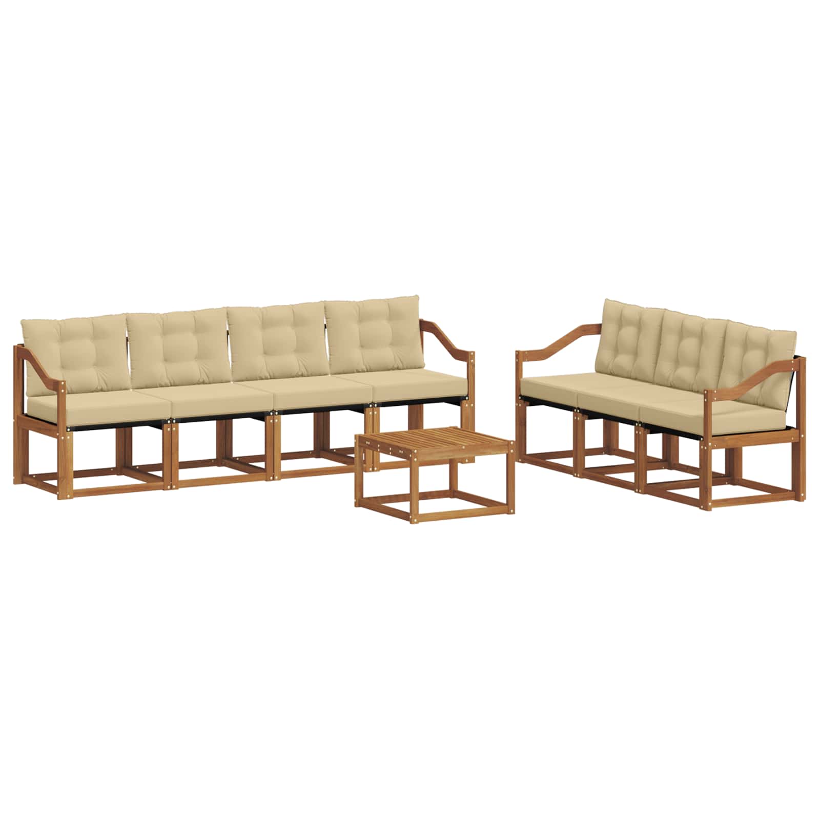 Outdoor-Sofagarnitur mit Kissen 8 pcs Natur und Beige