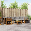 Outdoor-Sofagarnitur mit Kissen 8 pcs Natürlich und Hellgrau