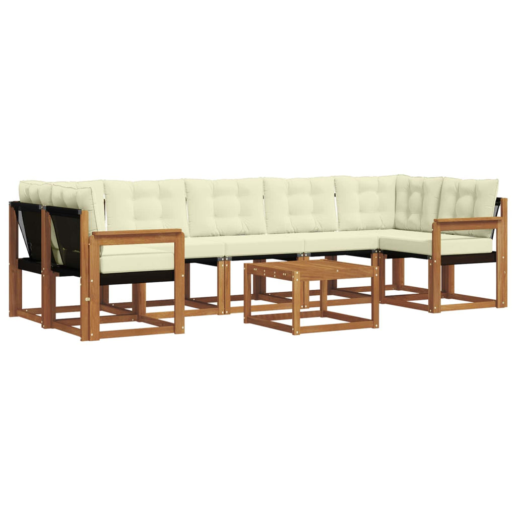 Outdoor-Sofagarnitur mit Kissen 8 pcs Natur und Creme