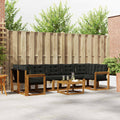 Outdoor-Sofagarnitur mit Kissen 8 pcs Natürlich und Schwarz