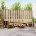 Outdoor-Sofagarnitur mit Kissen 8 pcs Natur und Beige