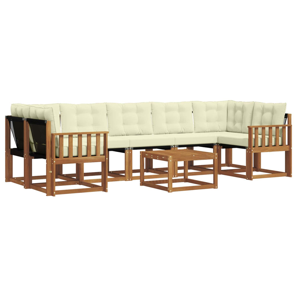 Outdoor-Sofagarnitur mit Kissen 8 pcs Natur und Creme