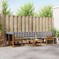 Outdoor-Sofagarnitur mit Kissen 8 pcs Natürlich und Hellgrau