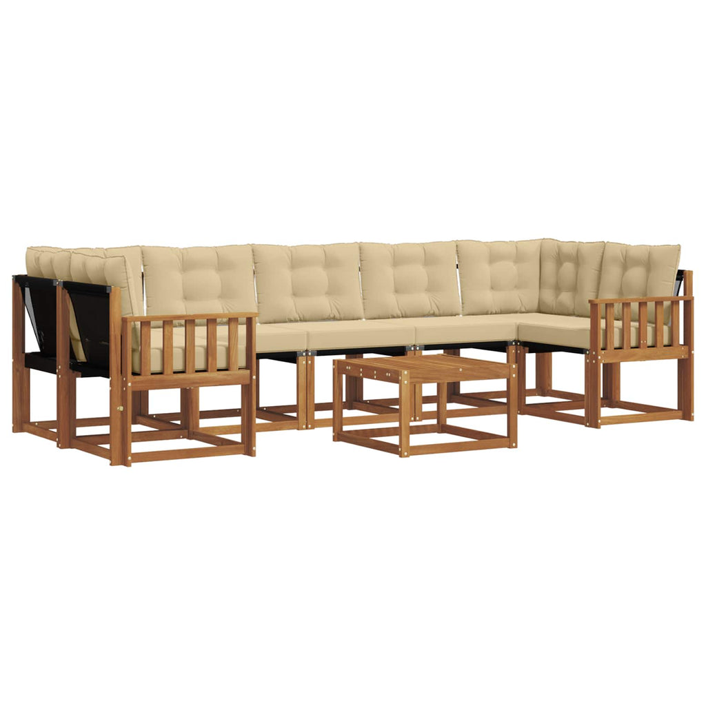 Outdoor-Sofagarnitur mit Kissen 8 pcs Natur und Beige