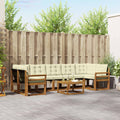 Outdoor-Sofagarnitur mit Kissen 8 pcs Natur und Creme