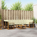 Outdoor-Sofagarnitur mit Kissen 8 pcs Natur und Creme