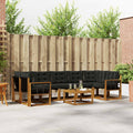 Outdoor-Sofagarnitur mit Kissen 8 pcs Natürlich und Schwarz