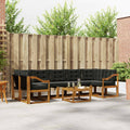 Outdoor-Sofagarnitur mit Kissen 8 pcs Natürlich und Schwarz