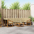 Outdoor-Sofagarnitur mit Kissen 8 pcs Natur und Beige