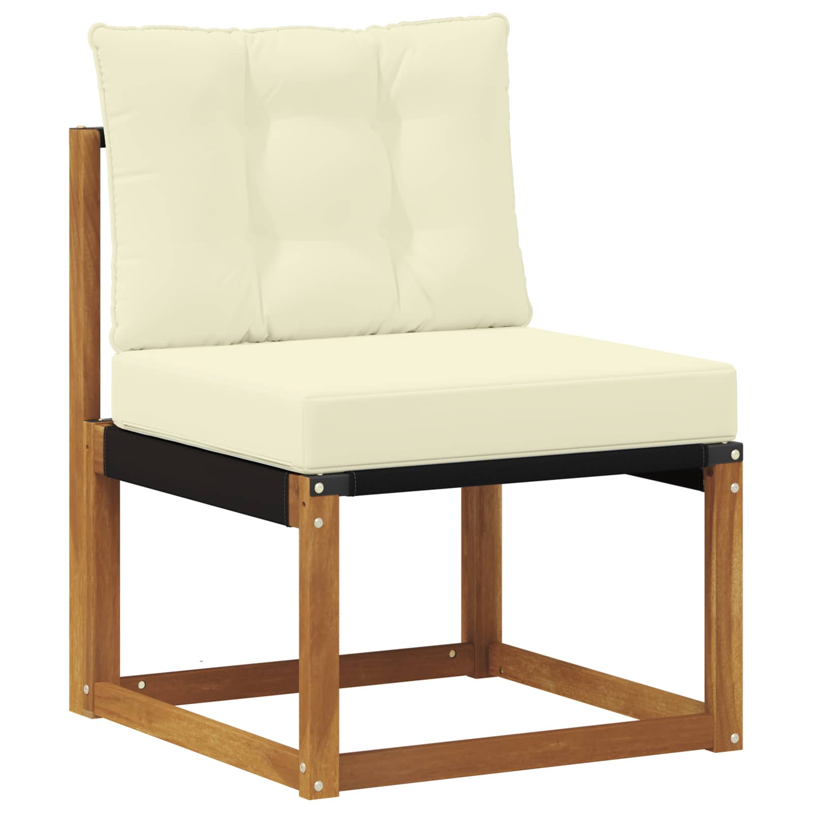 Outdoor-Sofagarnitur mit Kissen 9 pcs Natur und Creme