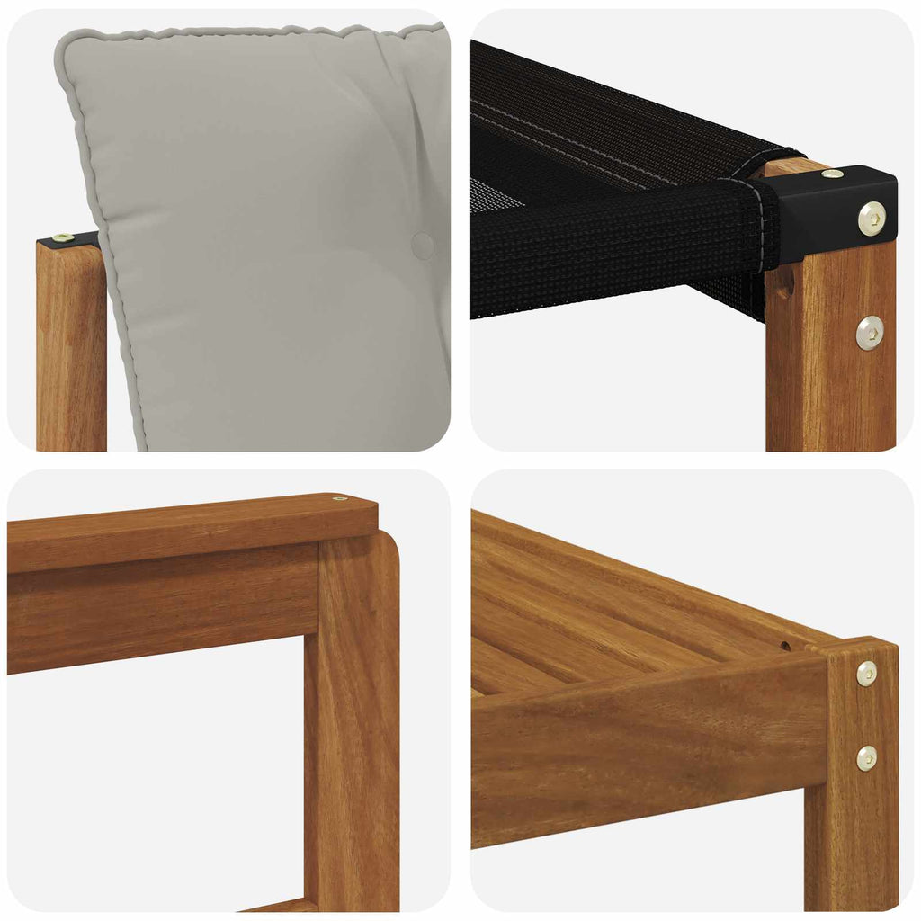 Outdoor-Sofagarnitur mit Kissen 9 pcs Natürlich und Hellgrau