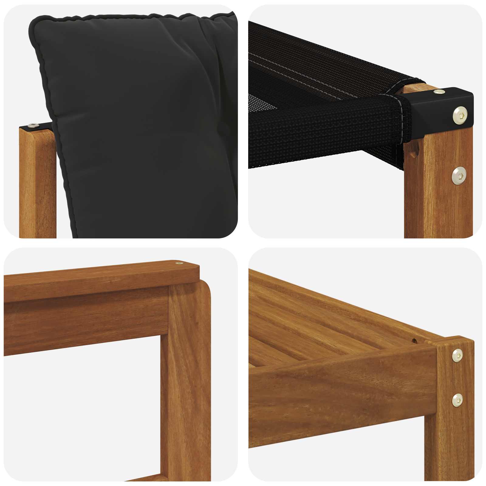 Outdoor-Sofagarnitur mit Kissen 9 pcs Natürlich und Schwarz
