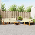 Outdoor-Sofagarnitur mit Kissen 9 pcs Natur und Creme