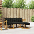 Outdoor-Sofagarnitur mit Kissen 4 pcs Natürlich und Schwarz