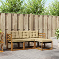 Outdoor-Sofagarnitur mit Kissen 4 pcs Natur und Beige