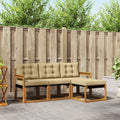 Outdoor-Sofagarnitur mit Kissen 4 pcs Natur und Beige