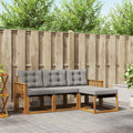 Outdoor-Sofagarnitur mit Kissen 4 pcs Natürlich und Hellgrau