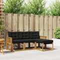 Outdoor-Sofagarnitur mit Kissen 4 pcs Natürlich und Schwarz