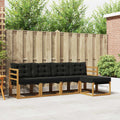 Outdoor-Sofagarnitur mit Kissen 5 pcs Natürlich und Schwarz