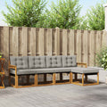 Outdoor-Sofagarnitur mit Kissen 5 pcs Natürlich und Hellgrau