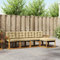 Outdoor-Sofagarnitur mit Kissen 5 pcs Natur und Beige