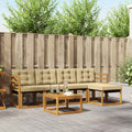 Outdoor-Sofagarnitur mit Kissen 6 pcs Natur und Beige