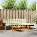 Outdoor-Sofagarnitur mit Kissen 6 pcs Natur und Creme