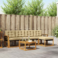Outdoor-Sofagarnitur mit Kissen 6 pcs Natur und Beige