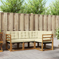 Outdoor-Sofagarnitur mit Kissen 4 pcs Natur und Creme