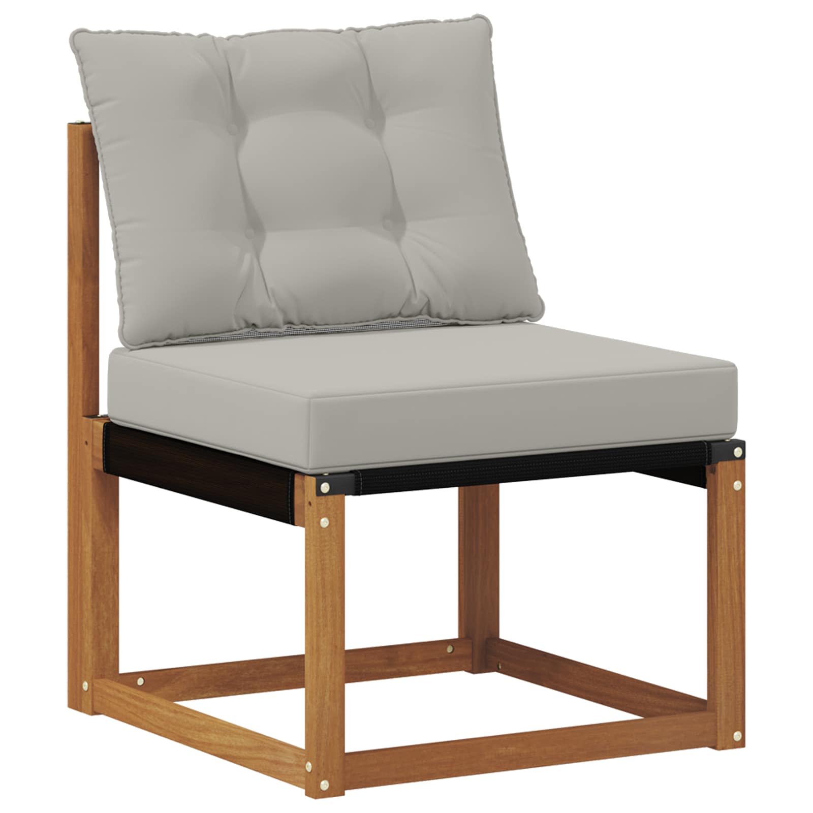 Outdoor-Sofagarnitur mit Kissen 4 pcs Natürlich und Hellgrau