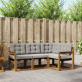 Outdoor-Sofagarnitur mit Kissen 4 pcs Natürlich und Hellgrau
