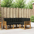 Outdoor-Sofagarnitur mit Kissen 4 pcs Natürlich und Schwarz