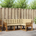 Outdoor-Sofagarnitur mit Kissen 4 pcs Natur und Beige