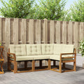 Outdoor-Sofagarnitur mit Kissen 4 pcs Natur und Creme