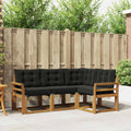 Outdoor-Sofagarnitur mit Kissen 4 pcs Natürlich und Schwarz