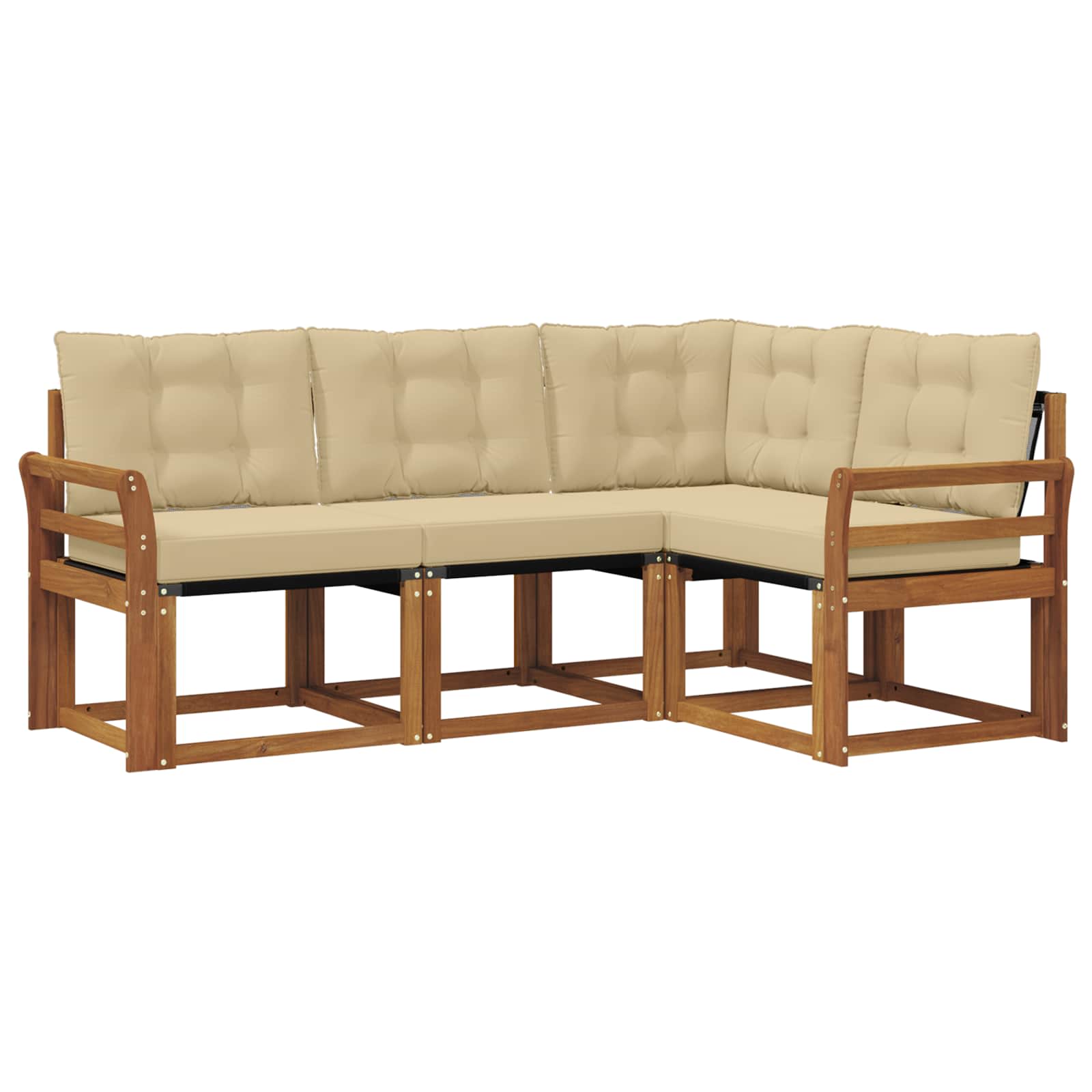 Outdoor-Sofagarnitur mit Kissen 4 pcs Natur und Beige