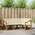 Outdoor-Sofagarnitur mit Kissen 4 pcs Natur und Creme