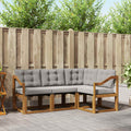 Outdoor-Sofagarnitur mit Kissen 4 pcs Natürlich und Hellgrau